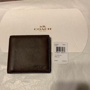 Coach Mahogony Coin Sport Calf Leather Men’s Wallet NWT & Gift Box on Request